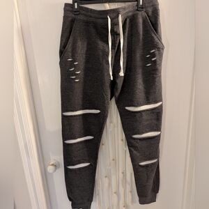 Encrypted Supply Co Gray Distressed Jogger Pants